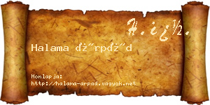 Halama Árpád névjegykártya